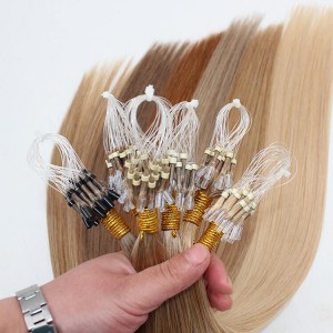 100 keratin tip Human Hair Extension Factory Direct rechte groothandel Haarhaar Micro Loop Ring Haarverlenging