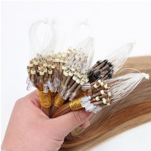 100 keratin tip human hair extension Factory Direct Straight Wholesale Human hair Micro Loop Ring Hair Extension