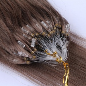 100 keratin tip human hair extension Factory Direct Straight Wholesale Human hair Micro Loop Ring Hair Extension