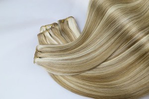 China Factory Virgin Hair Extension 하이라이트 색상 사람 Hair Weft 사용자 정의 주문 수락