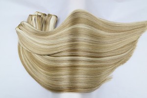 China Factory Virgin Hair Extension 하이라이트 색상 사람 Hair Weft 사용자 정의 주문 수락