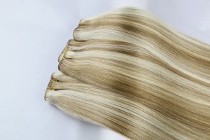 China Factory Virgin Hair Extension 하이라이트 색상 사람 Hair Weft 사용자 정의 주문 수락