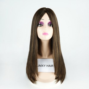 Premium Human Hair French Top silk base Highlight color jewish Wigs