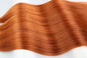 Virgin human hair pure #350 copper color flat tip hair extension fast delivery