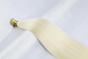 Wholesale virgin human hair extension Double Drawn Keratin Hair blonde color I tip hair extension