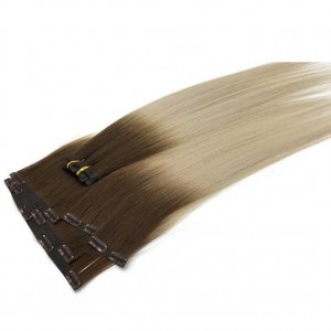 Popular hot selling 100% Human hair Double Drawn Virgin PU Clip In Hair Extension Remy Hair Seamless Clip In Hair extension