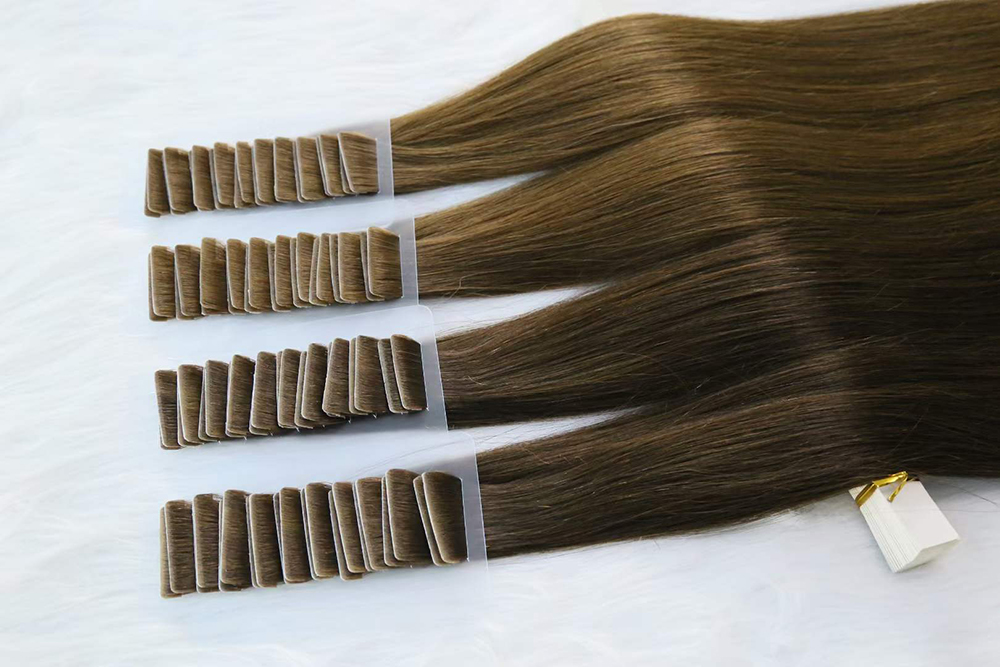 Injected tape in hair extension