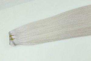 Hot selling virgin human hair extension silver grey 100g/bundle accept the custom